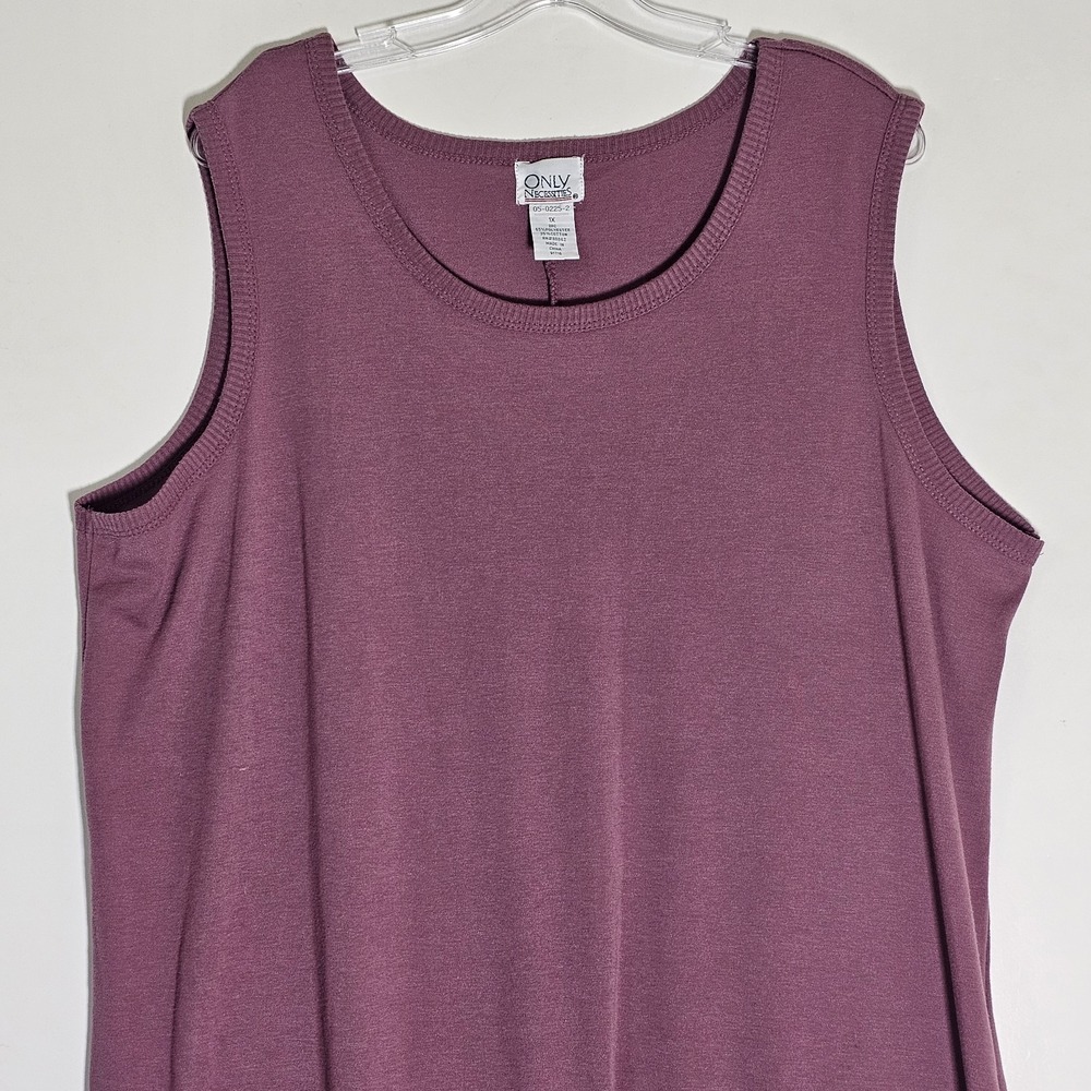 Only Necessities Maxi Dress Womens 1X Mauve Dusty Stretch Knit Modest Layering - Picture 2 of 10